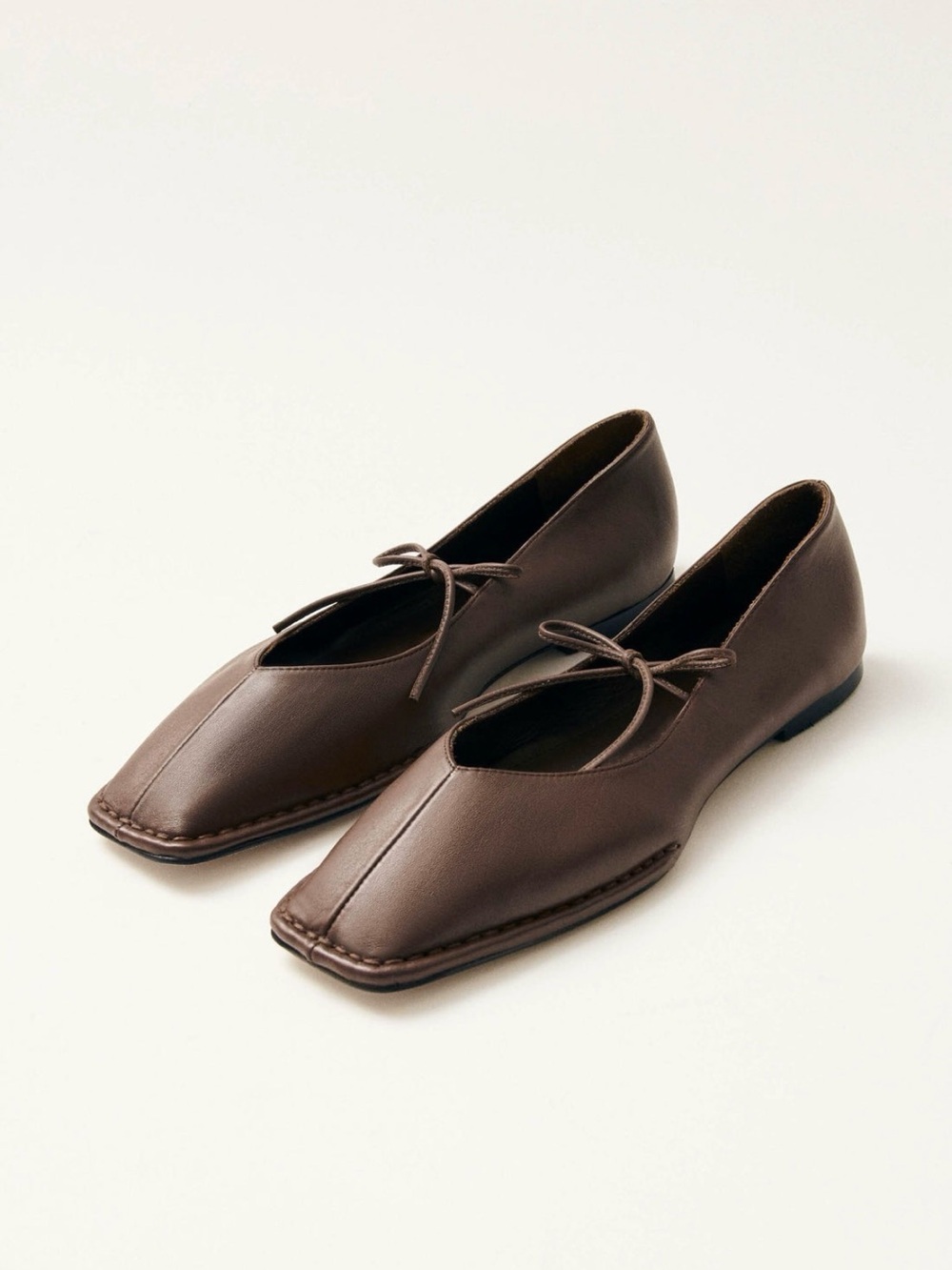ALOHAS Sway Chestnut Brown Leather Flats (EU39)